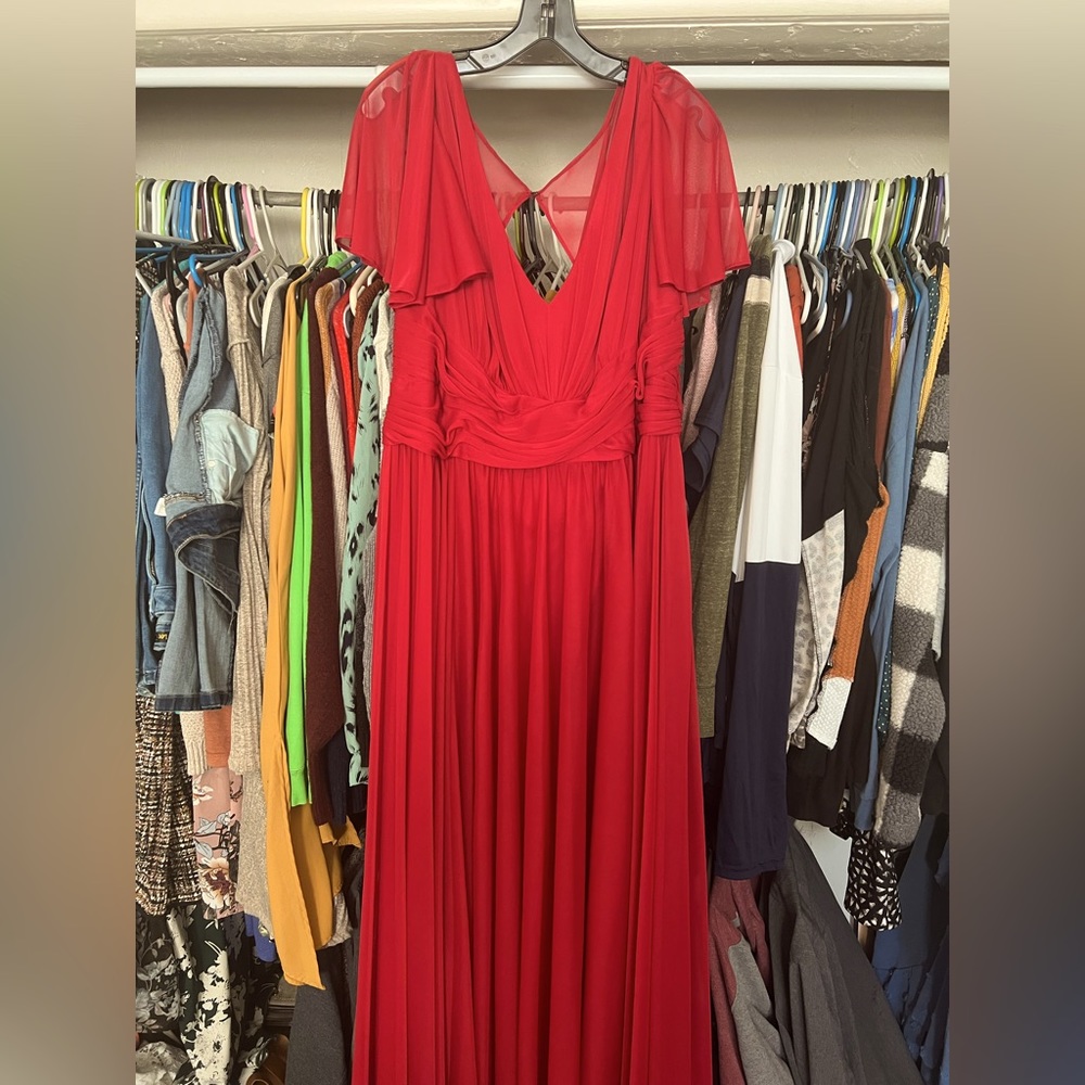 Red David’s bridal dress with tags size 22